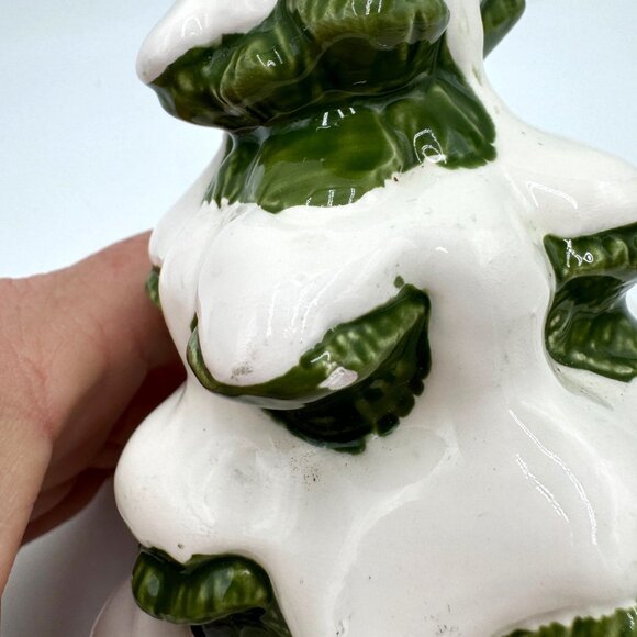 Vintage Fitz and Floyd Ceramic Christmas Tree 6" Japan Decor Tabletop chippy vin - Picture 7 of 8